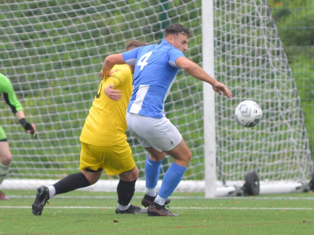Harvest (yellow) v Overton. Picture by Martyn White