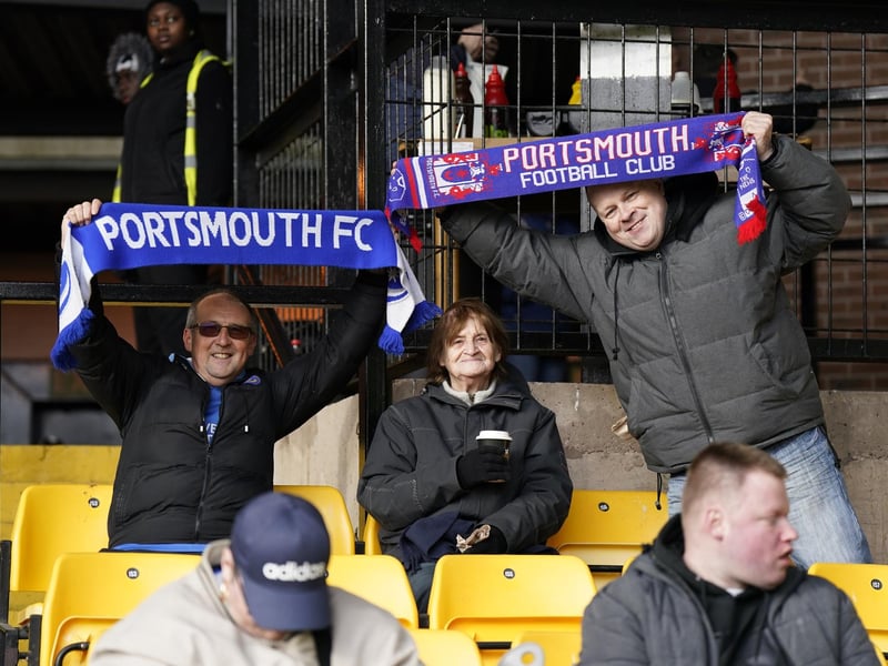 Around 1,800 Pompey fans were in raucous voice in the 1-0 victory at Port Vale.