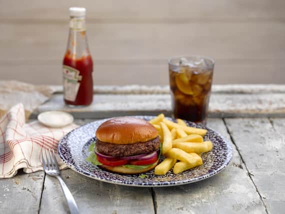 A beefburger and chips, which will be reduced by Wetherspoons in its Stay Out to Help Out promo drive