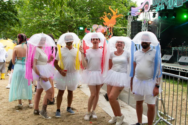 The Isle Of Wight Festival in Seaclose Park 2022. Pictured is: Entrants to the Sirens and Sailors fancy dress competition. Picture: Emma Terracciano