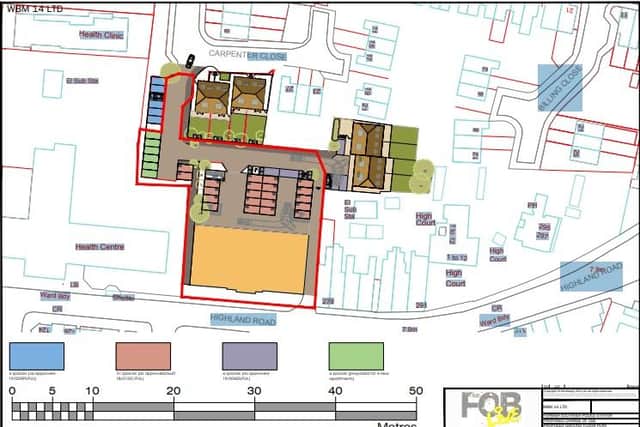 Residents are concerned about the new flats - highlighted in green - due to potential overcrowding and damage to the historical significance of the building. Picture: FOB Design.