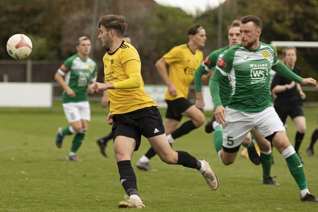 Moneyfields' Adam Cripps, right, at Littlehampton. Picture: Chris Hatton