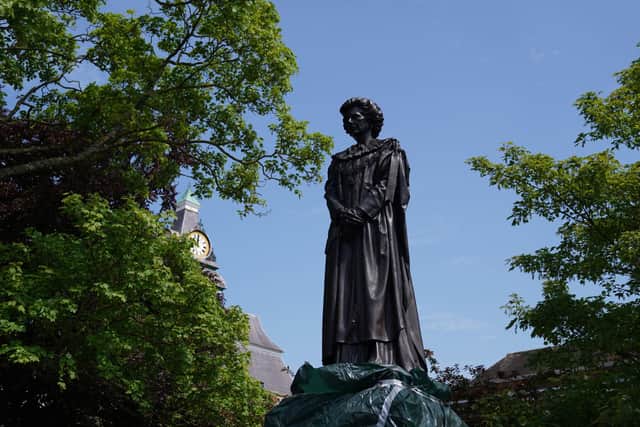 A view of the newly installed statue of Baroness Margaret Thatcher in her home town of Grantham, Lincolnshire. Picture: Joe Giddens/PA Wire.