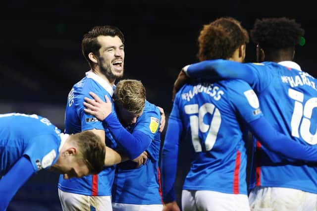 John Marquis was among the scorers as Pompey claimed a 4-1 success over Crewe at Fratton Park on Saturday. Picture: Joe Pepler