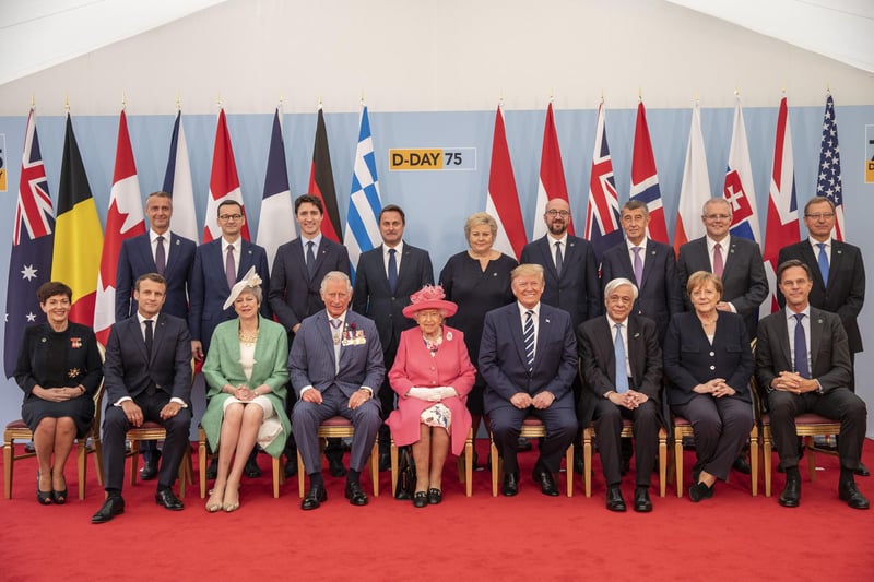 The political heads of 16 countries involved in World War II joined The Queen and the then Prince of Wales in Portsmouth for a service to commemorate the 75th anniversary of D-Day on June 5, 2019. Pictures: Getty