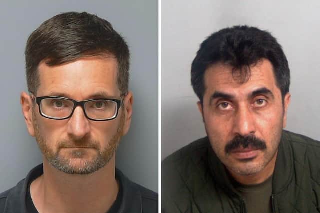 Left, David Oliver, 44, of Cornwall Road, Fratton, and Ahmet Aydin, 48, of no fixed address, who have been jailed for a total of 27 years for conspiring to import Class A drugs through Portsmouth port
Pictures: National Crime Agency