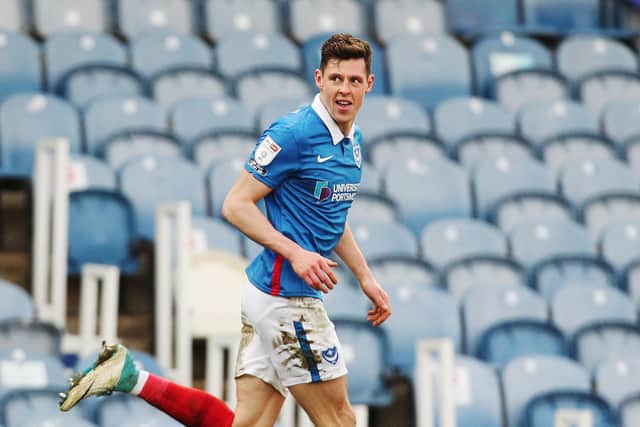 It's all smiles for James Bolton who capped his second match back in Pompey colours with a late equaliser against Plymouth. Picture: Joe Pepler