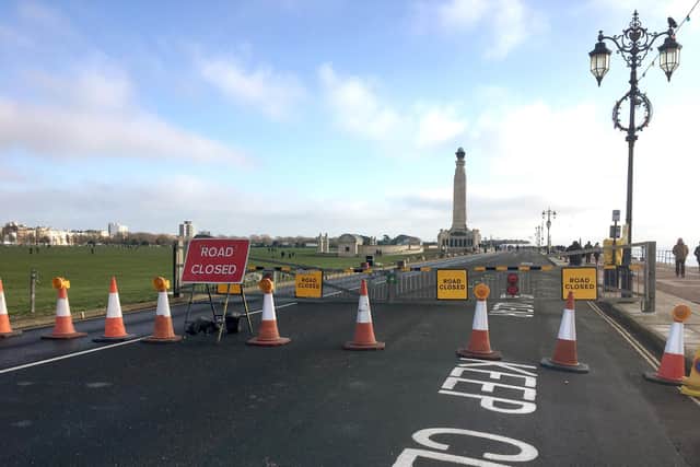 Portsmouth City Council closed a section of the seafront road in Southsea on January 9 and 10 after social distancing concerns. Picture: Fiona Callingham