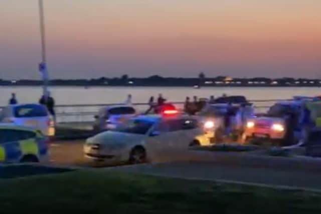 Police attending to a serious incident in Southsea Common.