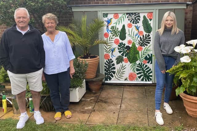 Bob and Ann McHale, from Stubbington, were so pleased with the mural painted by their neighbour Millie Keal, 21, which reminds them of their grandson Oliver