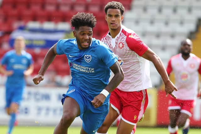 Ellis Harrison in action against Stevenage during pre-season last summer. Picture: Joe Pepler