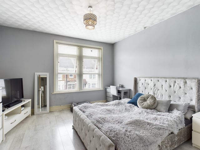 Upstairs are three double bedrooms, to the rear, the room has a built-in cupboard, the middle room also has a window overlooking the garden whilst the principal bedroom has double windows to the front, giving a light, airy room.