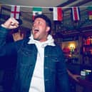 Fans at the The Southsea Village pub watching the World Cup England v Wales match on Tuesday, November 29. 

Pictured is: Dan Fiford celebrating Englands first goal.

Picture: Chris Moorhouse