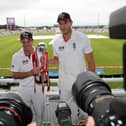England captain Andrew Strauss (left) and man of the match Chris Tremlett pose with the npower series trophy at Hampshire's Ageas Bowl after England had completed a 1-0 series victory in June 2011. Pic: David Davies/PA Wire.