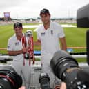 England captain Andrew Strauss (left) and man of the match Chris Tremlett pose with the npower series trophy at Hampshire's Ageas Bowl after England had completed a 1-0 series victory in June 2011. Pic: David Davies/PA Wire.