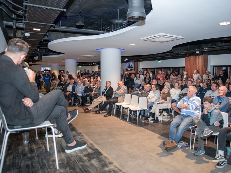 The Played Up Pompey Four book launch in Fratton Park's Victory Lounge on Friday night. Picture: Steve Reid