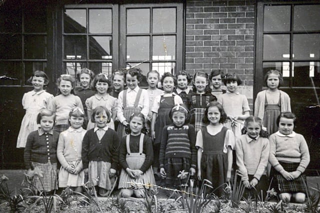 Girls at Northern Parade Junior School, Hilsea, Portsmouth, about 1954.