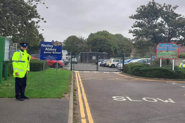 Police conducted several measures at Netley Abbey Junior School including house visits and CCTV scoping. Picture: Hedge End police.