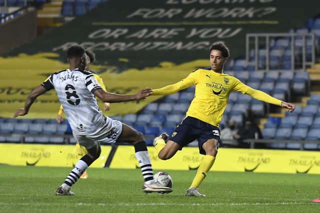 Leon Chamber-Parillon in action for Oxford United in the EFL Trophy against Forest Green earlier this week. Pic: David Fleming.