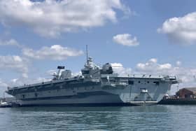 HMS Queen Elizabeth alongside Portsmouth on the morning of June 22. Jake Corben - JC Maritime Photos.