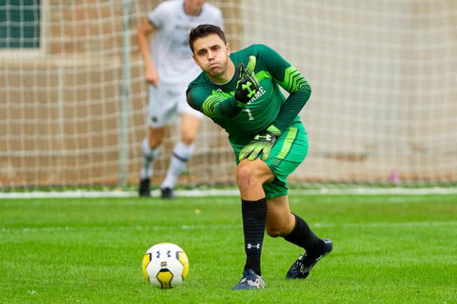 Duncan Turnbull, seen here in action for the University of Notre Dame, is earmarked for a Pompey loan - which would boost squad space. Picture: Mike Miller/Fighting Irish Media