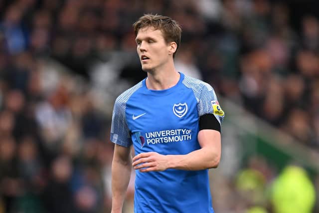 Sean Raggett captains Pompey today in the absence of Clark Robertson and Marlon Pack