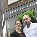 Smoke and Mirrors restaurant in High Street, Old Portsmouth, is getting ready to celebrate its first birthday on February 14, 2025.   Pictured is: Owners Caitlyn Odin and Jordan Thompson.  Picture: Sarah Standing (280125-8906)