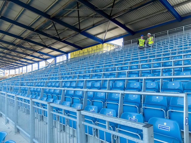 Work continues to progress in the Milton End, which will house up to 3,200 supporters when complete.