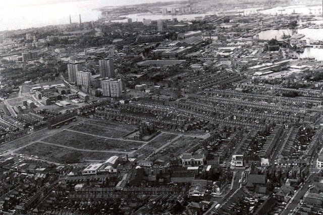 The redevelopment of Buckland, Portsmouth, in October 1968.