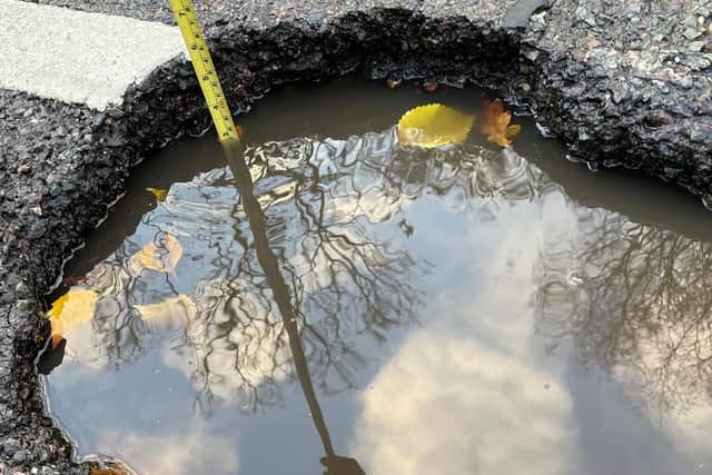 Pothole reported to Hampshire County Council. Image: Fixmystreet
