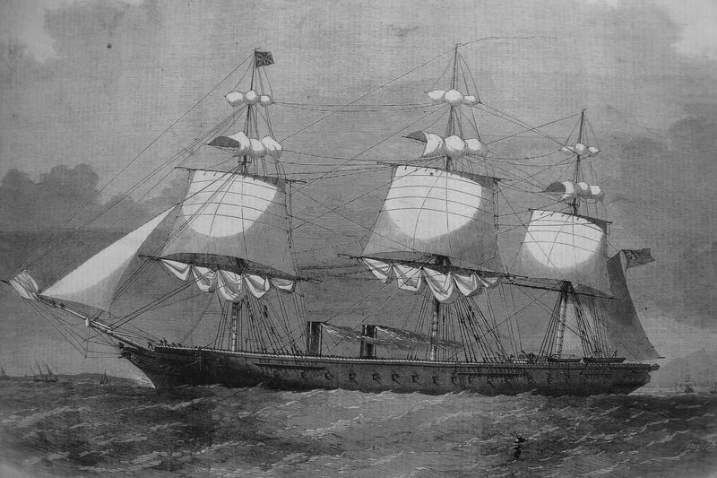 HMS Warrior under sail and under steam