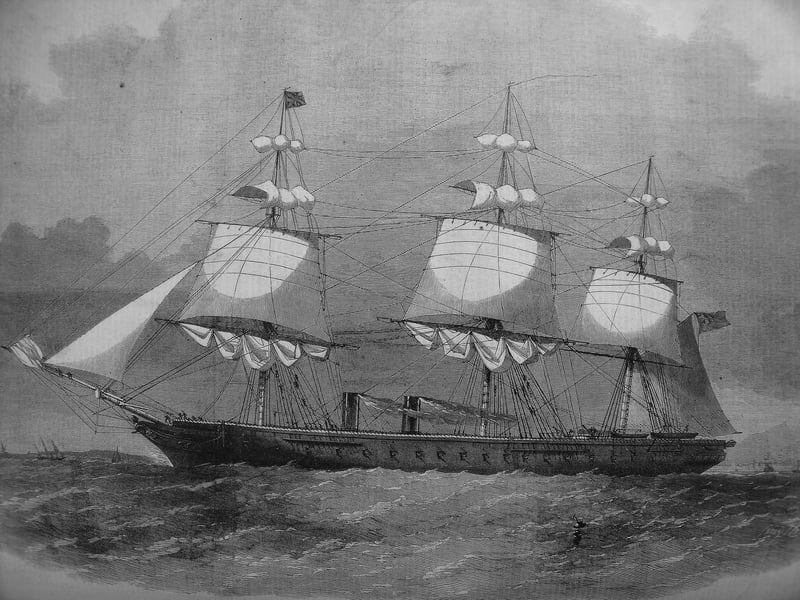 HMS Warrior under sail and under steam