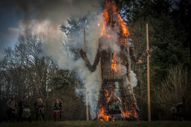 The wicker man is burned 
Picture: Eleanor Sopwith