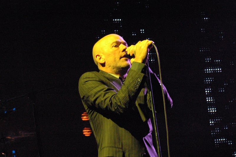 REM performing at the Rose Bowl