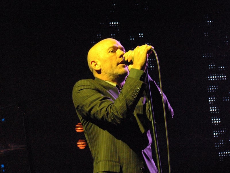 REM performing at the Rose Bowl