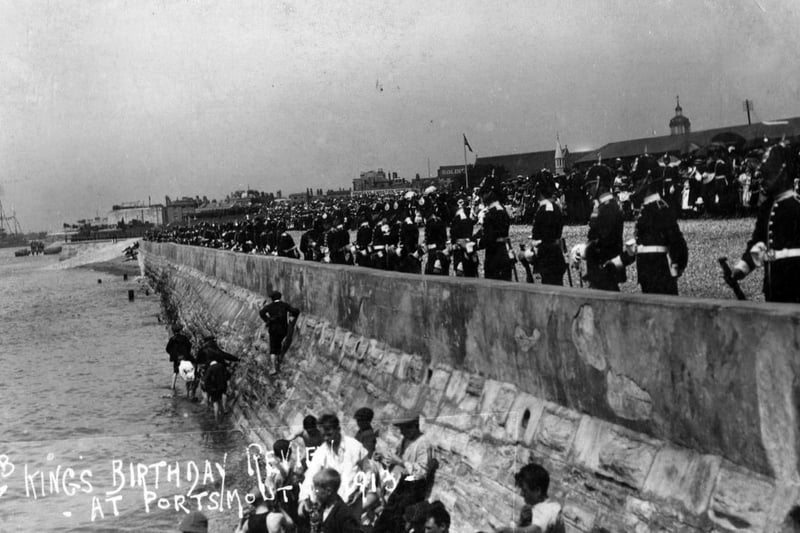 When Pompey did it in style. The Kings birthday review in 1913 with crowds from Clarence Pier to the Hot Walls.
