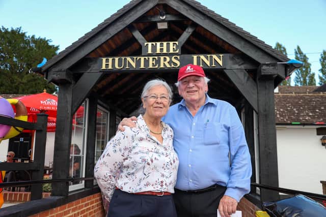 New owners Pam & Stewart Elliott outside the newly refurbished Hunters Inn, Swanmore on its reopening in August
Photos by Alex Shute