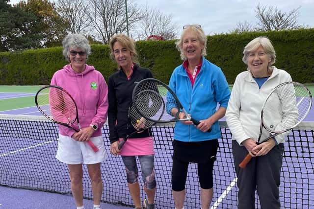 Warsash ladies 2s masters players, from left: Janet Beal, Sharron Farrier, Anne Hall and Elaine O’Donnell