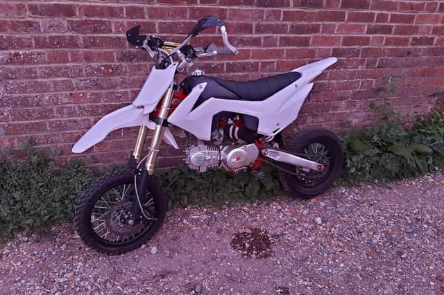 Suspected stolen dirt bike found in Langhorn Road, Southampton on September 24, 2022