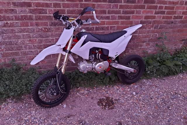 Suspected stolen dirt bike found in Langhorn Road, Southampton on September 24, 2022