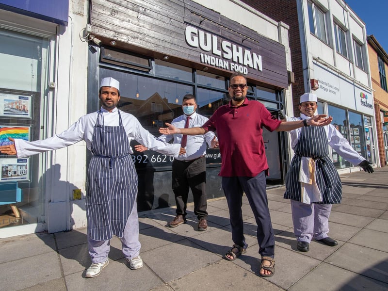 Gulshan Indian Food, London Road, Portsmouth, has a rating of 4.6 stars from 55 reviews on Google.

Pictured: Staff Shiful Islam, Rakib Abdur, Shafiur Rahman and owner Abdul Hoque at Gulshan Food, Portsmouth on 9 June 2021

Picture: Habibur Rahman