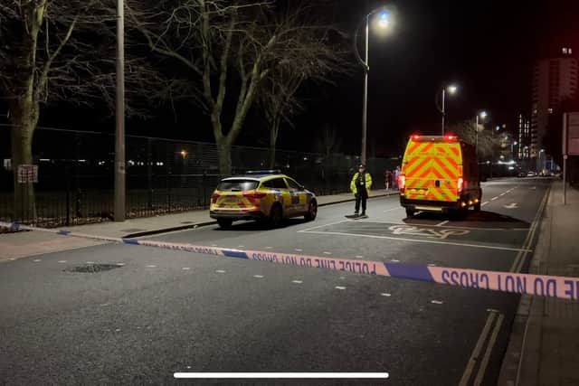 A police cordon closed several roads close to Gunwharf Quays on Saturday night.