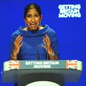 Home Secretary Suella Braverman speaking during the Conservative Party annual conference on October 4, 2022. Photo: Jacob King/PA Wire