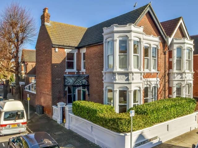 The listing says: "The accommodation provides 3129 sq ft of living space with a central hallway, sitting room with bay window, dining room, conservatory, fitted kitchen/breakfast room, utility room and cloakroom on the ground floor with 24’ games room and separate store on the lower ground floor."