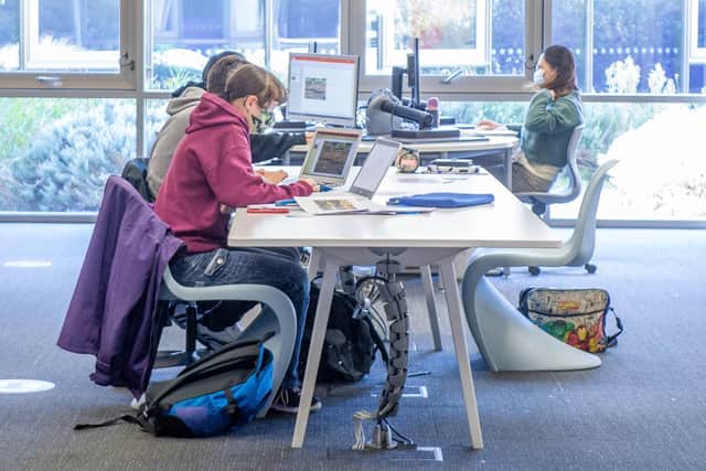 Students in the university library in Cambridge Road, Portsmouth. Picture: Habibur Rahman