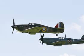 A Hawker Hurricane and a Supermarine Spitfire will make a flypast of Dame Vera Lynn's funeral procession (Photo: KIRSTY WIGGLESWORTH/AFP via Getty Images)