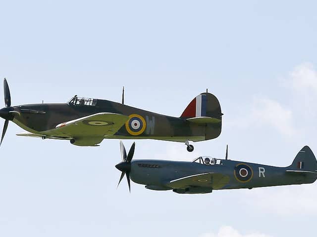 A Hawker Hurricane and a Supermarine Spitfire will make a flypast of Dame Vera Lynn's funeral procession (Photo: KIRSTY WIGGLESWORTH/AFP via Getty Images)