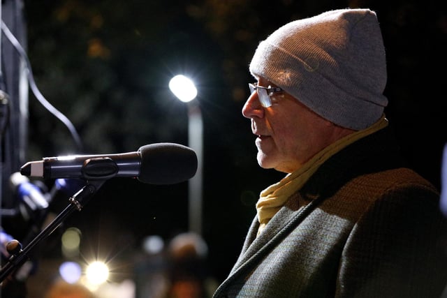 Simon's reading. Rowans Hospice Lake of Lights, Canoe Lake, Southsea
Picture: Chris Moorhouse (jpns 171223-44)