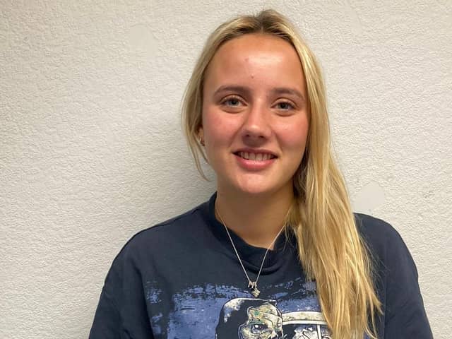 Danni-Mai celebrates her GCSE results from The Harbour School