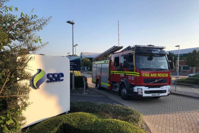 Six fire crews from across the area were called to a fire at the SSE site in Havant this evening.